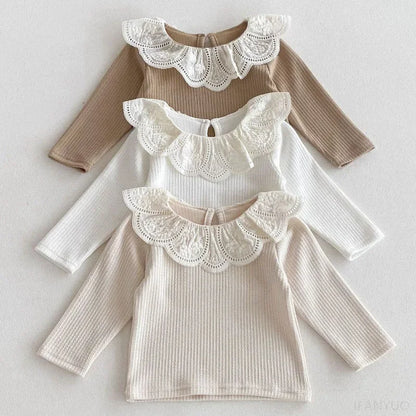 Girls Knit Ruffle Collar Top