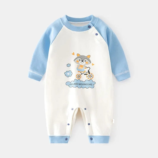 Fox Baby Cotton Jumpsuit - Peachy Bloomers