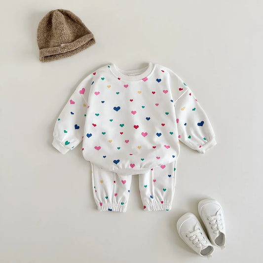 Full of Hearts Sweatshirt and Sweatpants Set - Peachy Bloomers