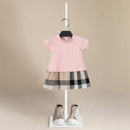 Eliza Cotton T-Shirt Plaid Dress - Peachy Bloomers