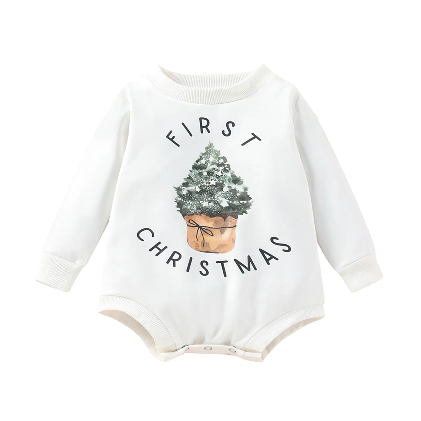 FIRST CHRISTMAS BABY ROMPER JUMPSUIT - Peachy Bloomers