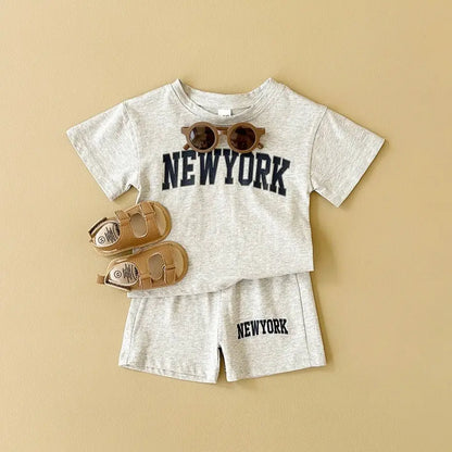 New York Cotton T-Shirt & Shorts Set