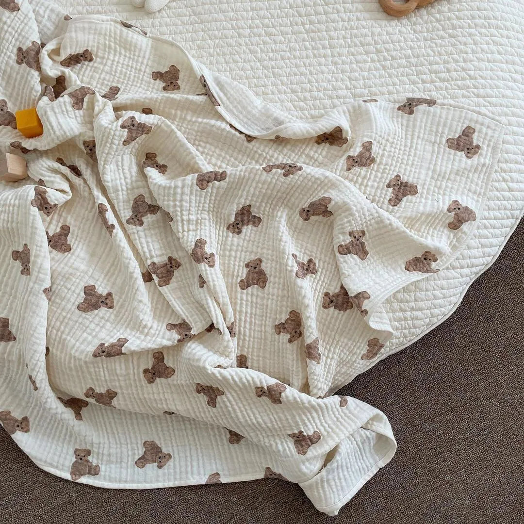 Bear Muslin Cotton Gauze Swaddle Blanket - Peachy Bloomers