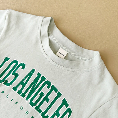 Los Angeles Cotton T-Shirt and Denim Shorts