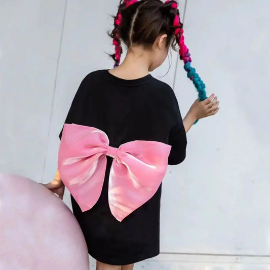 T-shirt Dress with Pink Bow