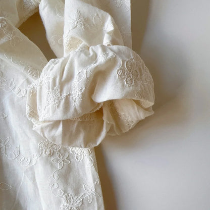 Girls Embroidered Cotton Dress - Classic Elegance