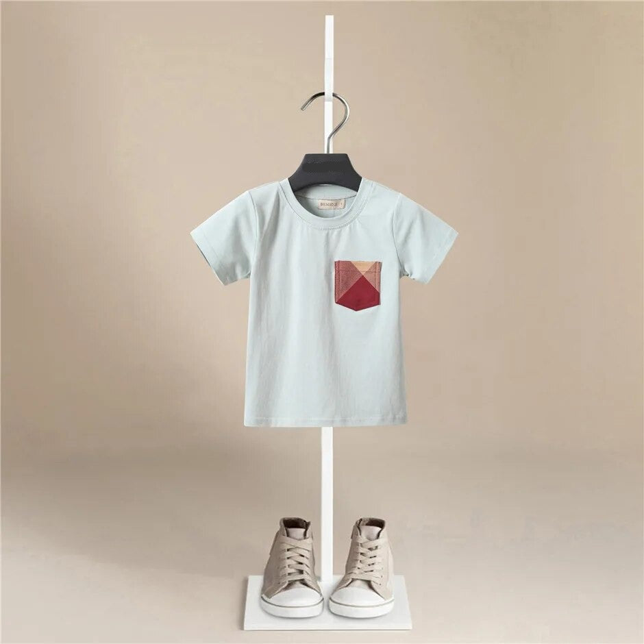 Boys Pocket Cotton T-shirt - Peachy Bloomers