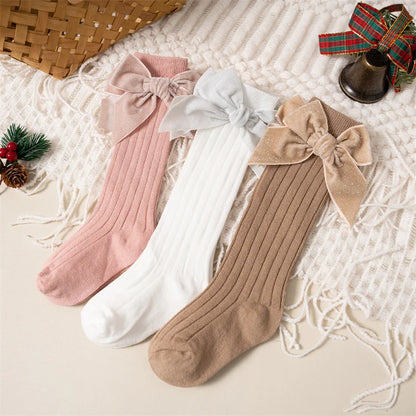 Baby Girls Bow Glittery Socks