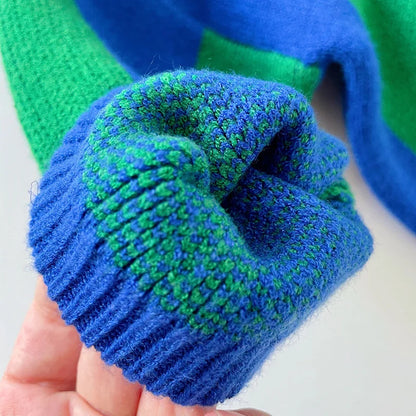 Bold Stripe Knit Outfit – Unisex Toddler & Kids Sweater Set – Soft Cotton Knitwear