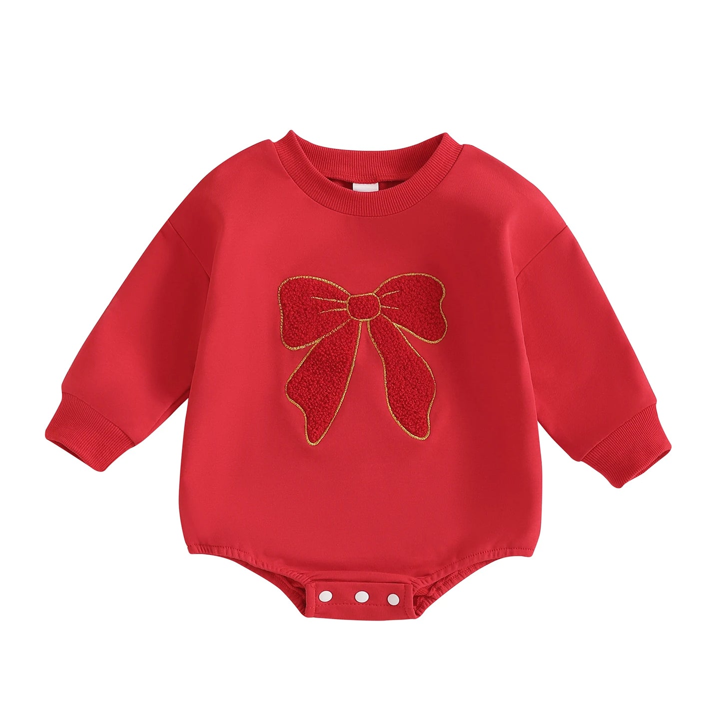 Baby Girls Christmas Bow Romper