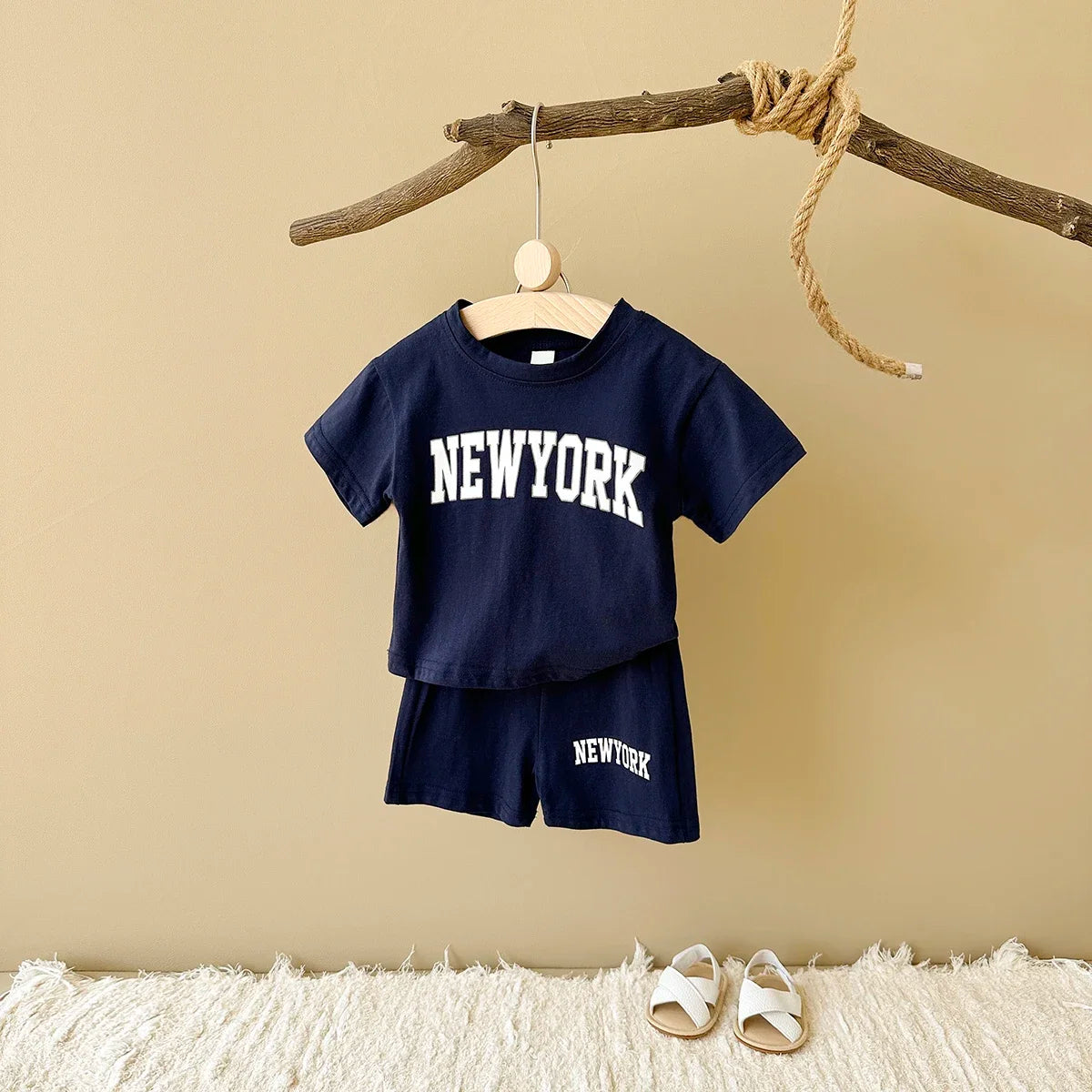 New York Cotton T-Shirt & Shorts Set