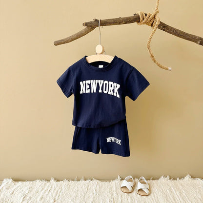 New York Cotton T-Shirt & Shorts Set