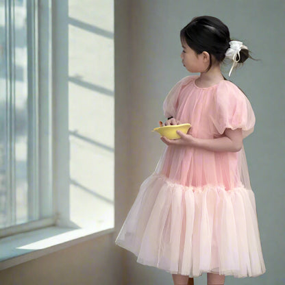 Girls Tulle Pink Flare Dress