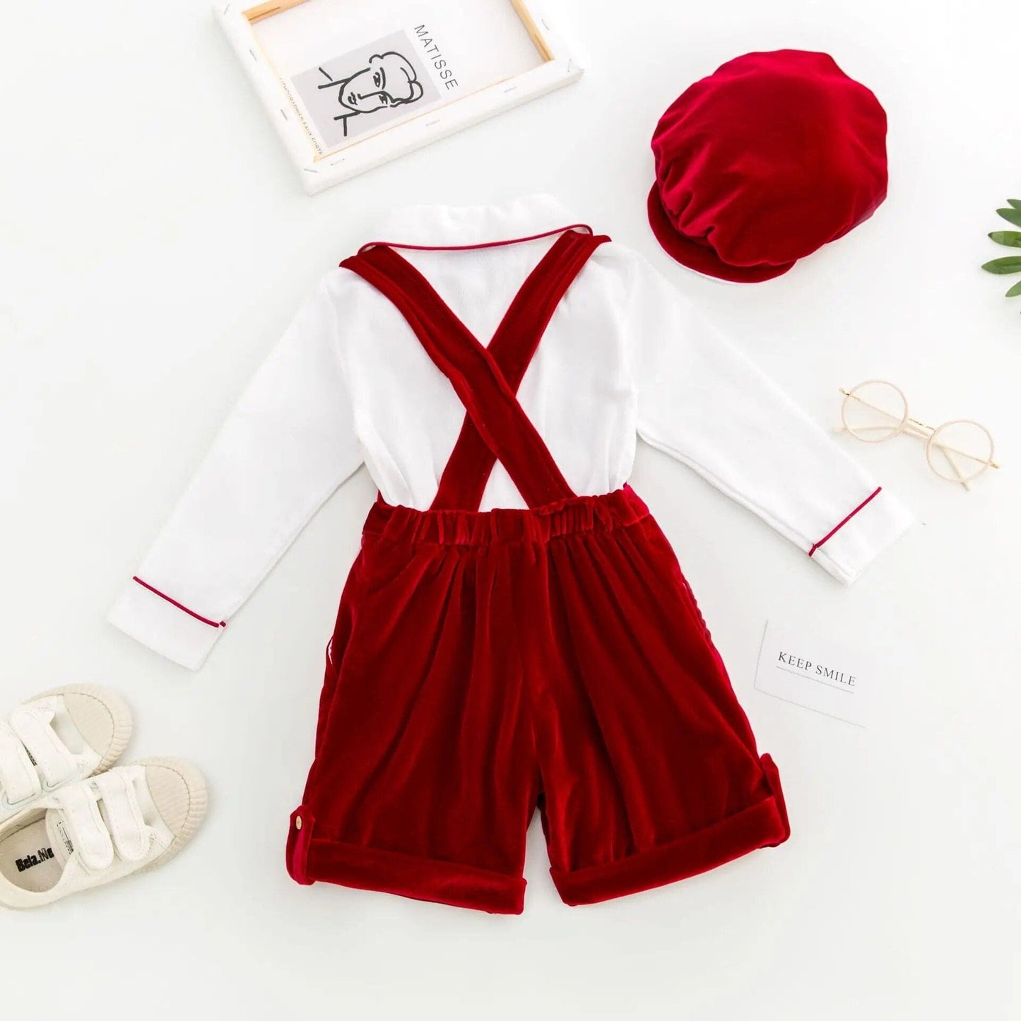 Boys Velvet Outfit Set - Peachy Bloomers