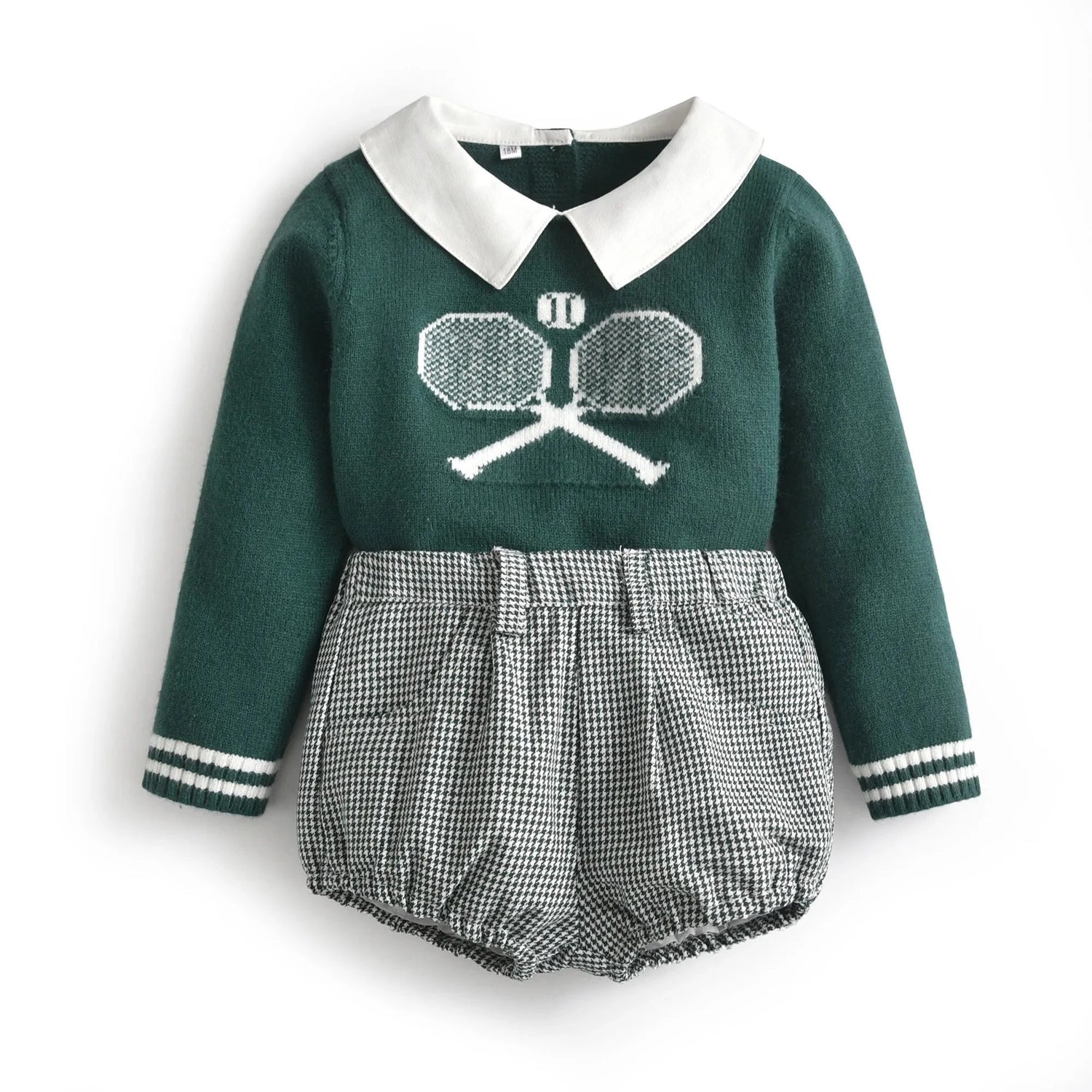 BABY TENNIS CLUB SWEATER AND SHORTS SET - Peachy Bloomers