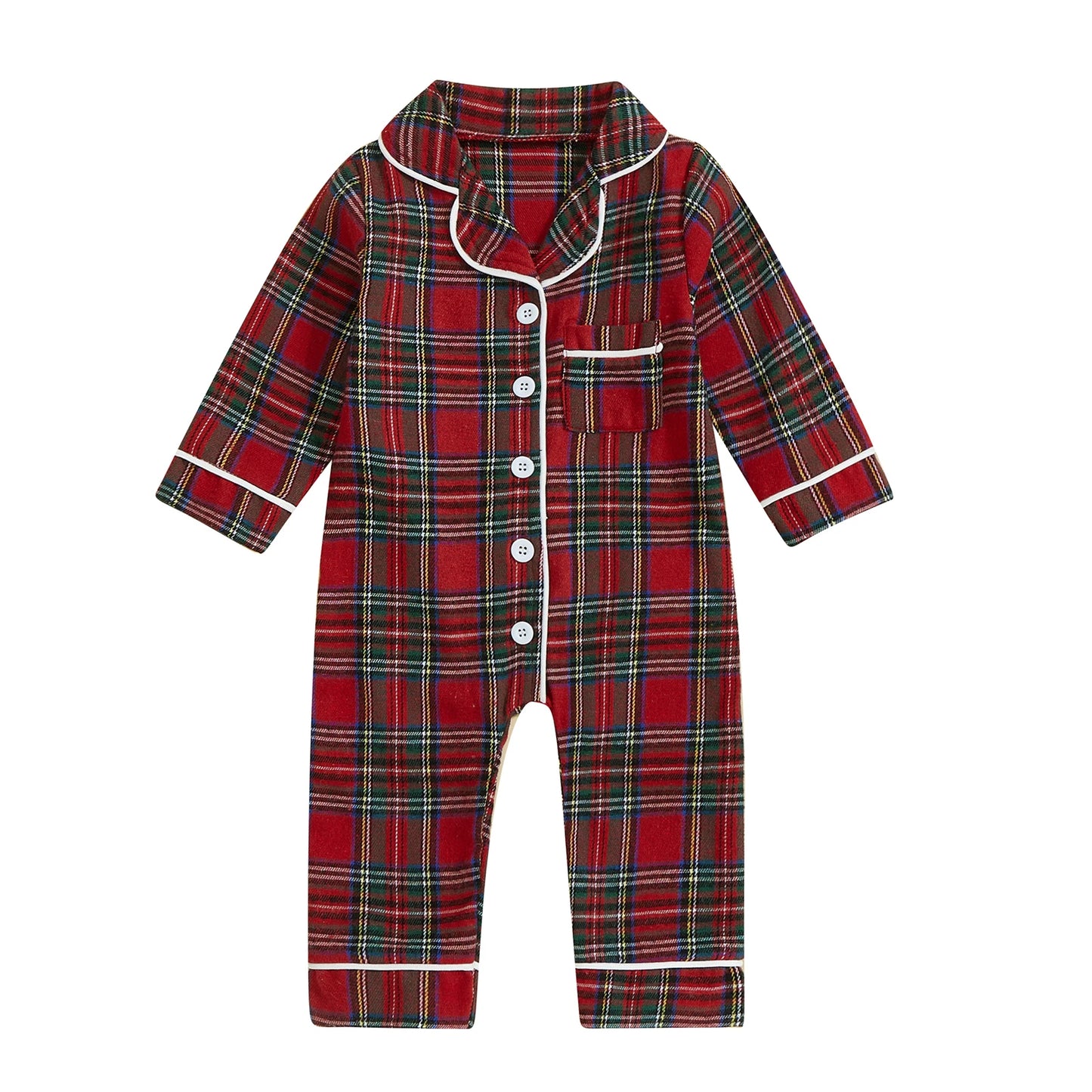 Infant Red Plaid  Holiday Jumpsuit
