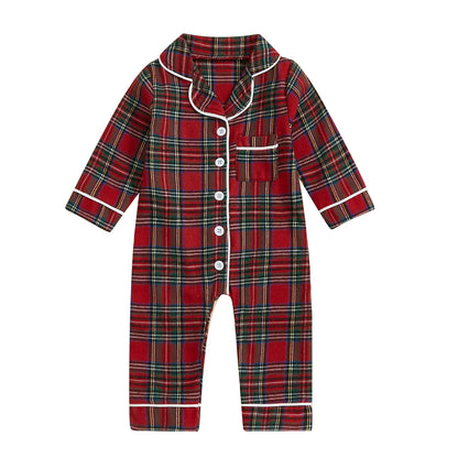 Infant Red Plaid  Holiday Jumpsuit