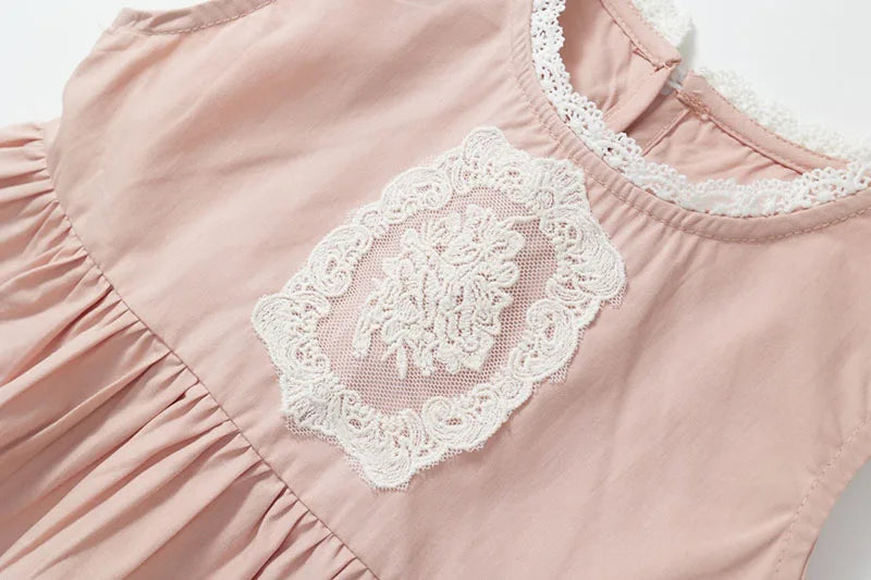 Girls Bohemian Pale PInk Cotton Set