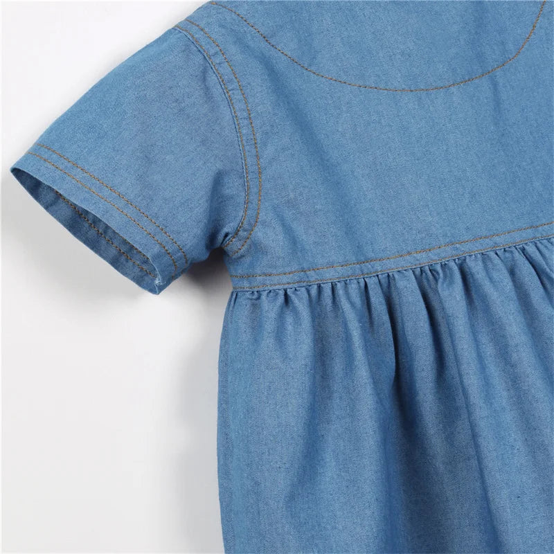 Girl Flare Denim Dress - Peachy Bloomers