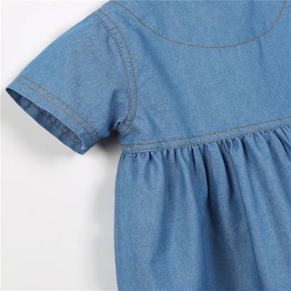 Girl Flare Denim Dress - Peachy Bloomers