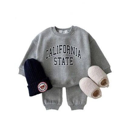 California Sweatshirt and Sweatpants Set with Fleece Lining - Peachy Bloomers