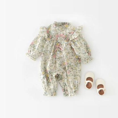 Baby Girls Floral Romper - Peachy Bloomers