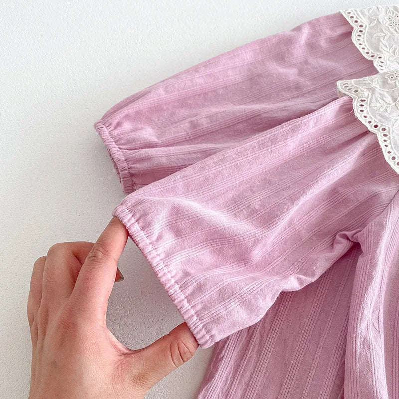 Sisters Matching Pink Outfit Dress & Romper