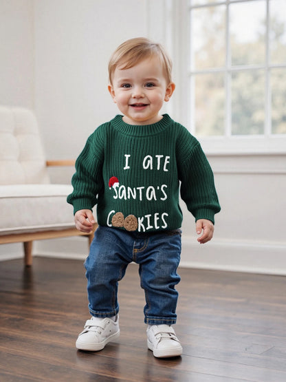 Toddler Christmas Knit Sweater - I ate Santas Cookies