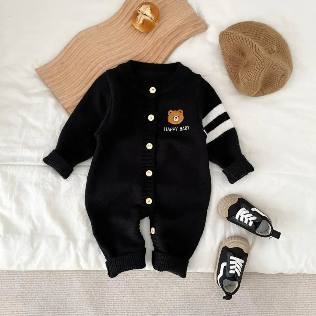 Baby Bear Knit Jumpsuit - Peachy Bloomers