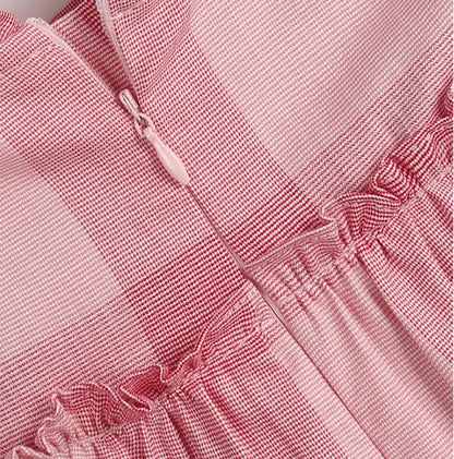 Lula Pink Vintage Plaid Dress