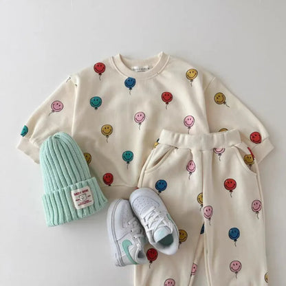 Baby Smile Balloon Sweatshirt and Sweatpants Set