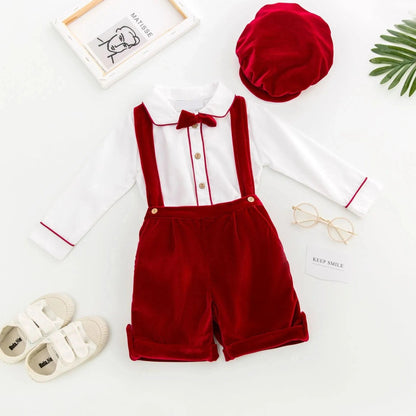 Boys Velvet Outfit Set - Peachy Bloomers