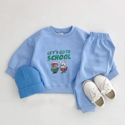 Let's Go To School Sweatshirt and Sweatpants Set - Peachy Bloomers