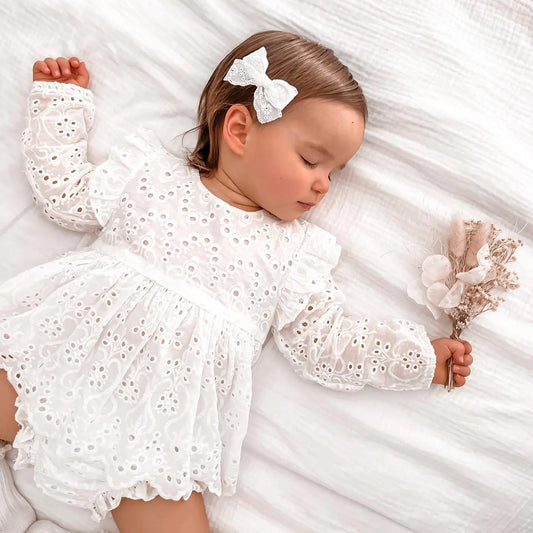 Cotton Lace Ruffle Baby Set - Peachy Bloomers