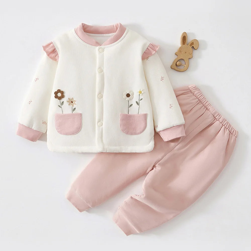 Baby Embroidered 2-Piece Cotton Outfit Set