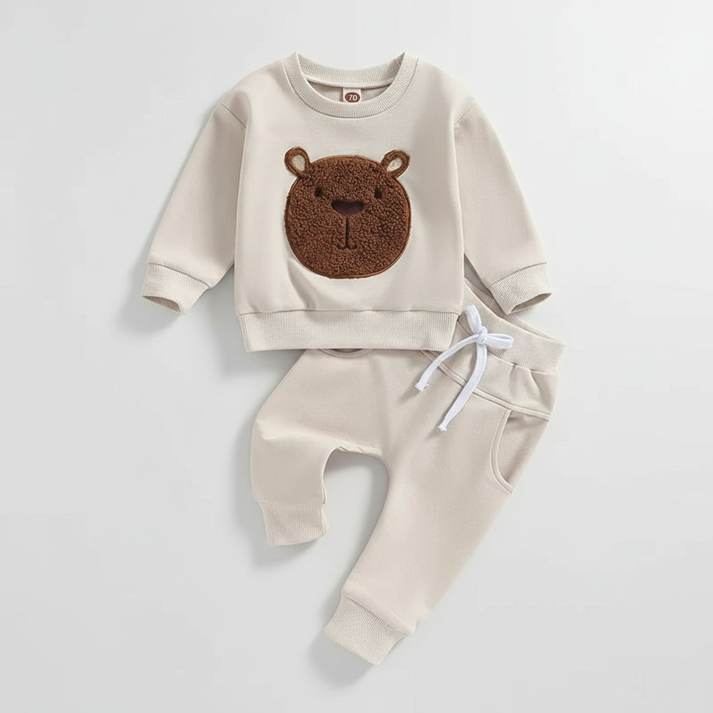 Little Bear Baby Cotton Sweatshirt & Sweatpants Set