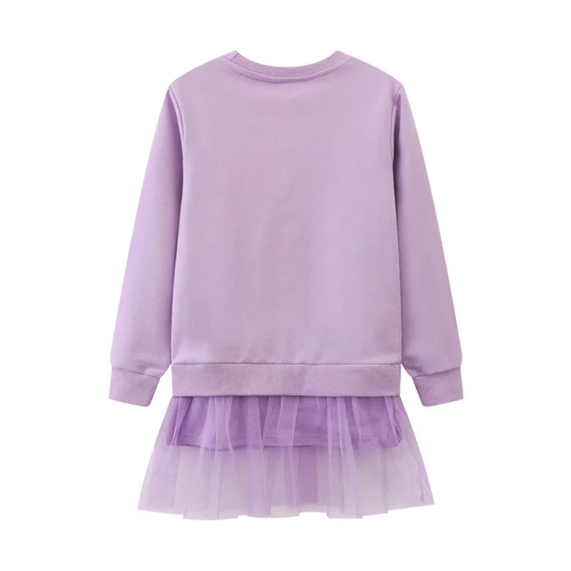 Purple Star Sweatshirt Tulle Dress