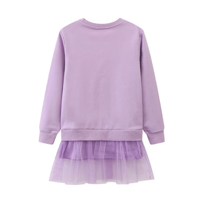Purple Star Sweatshirt Tulle Dress