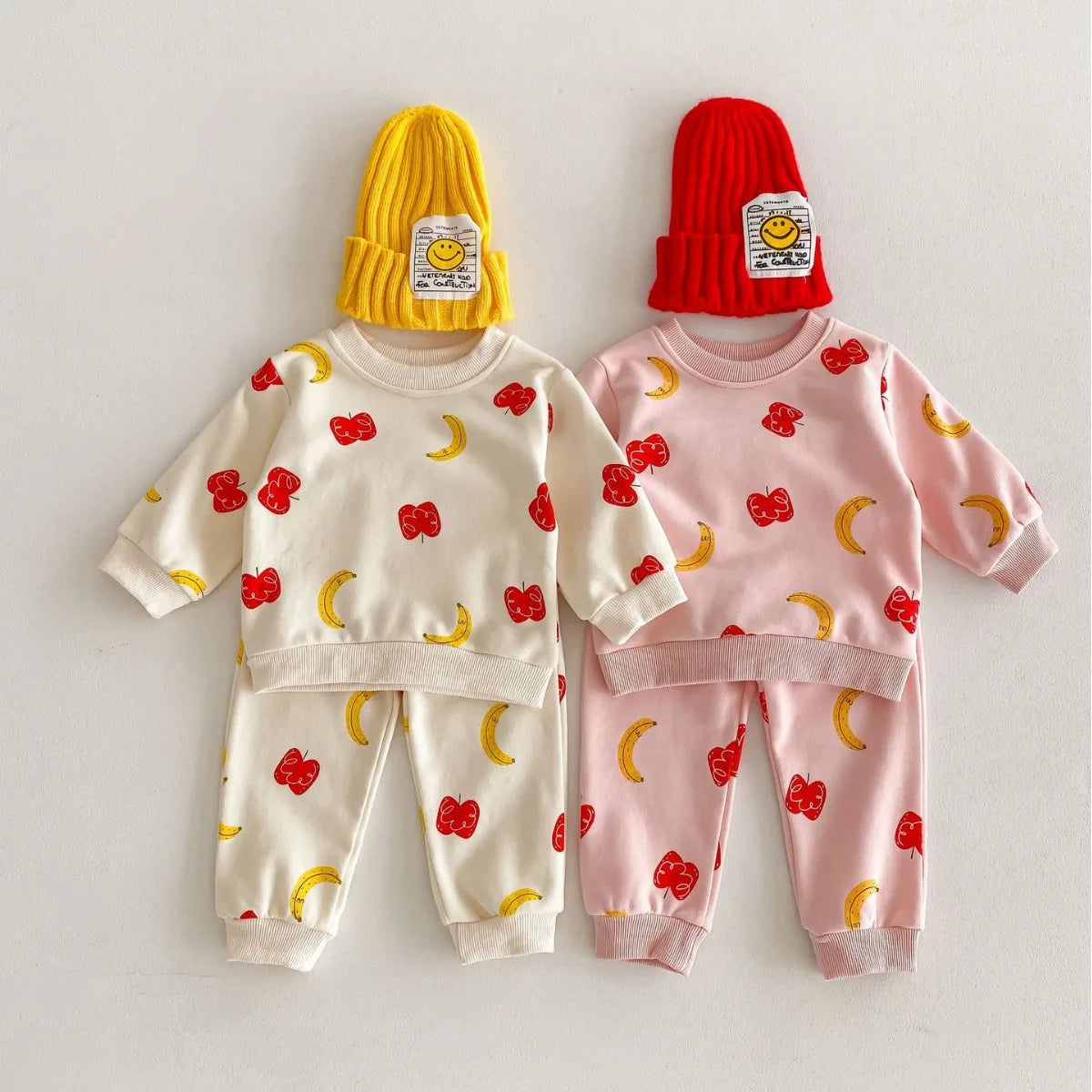 Apple & Banana Sweatshirt and Sweatpants Set - Peachy Bloomers