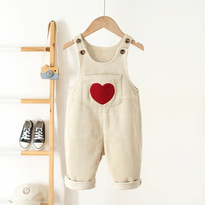 Heart Corduroy Jumpsuit - Peachy Bloomers