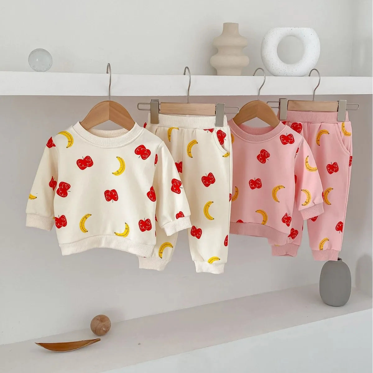 Apple & Banana Sweatshirt and Sweatpants Set - Peachy Bloomers