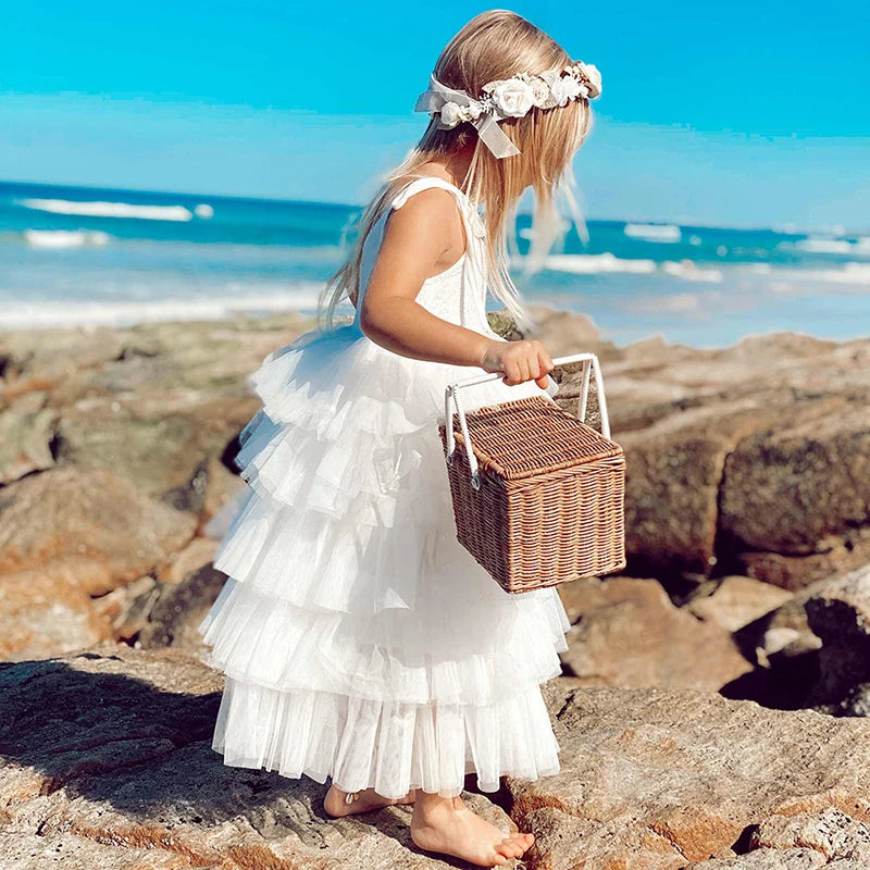 Dreamy Tiered Tulle Dress with Lace Bodice