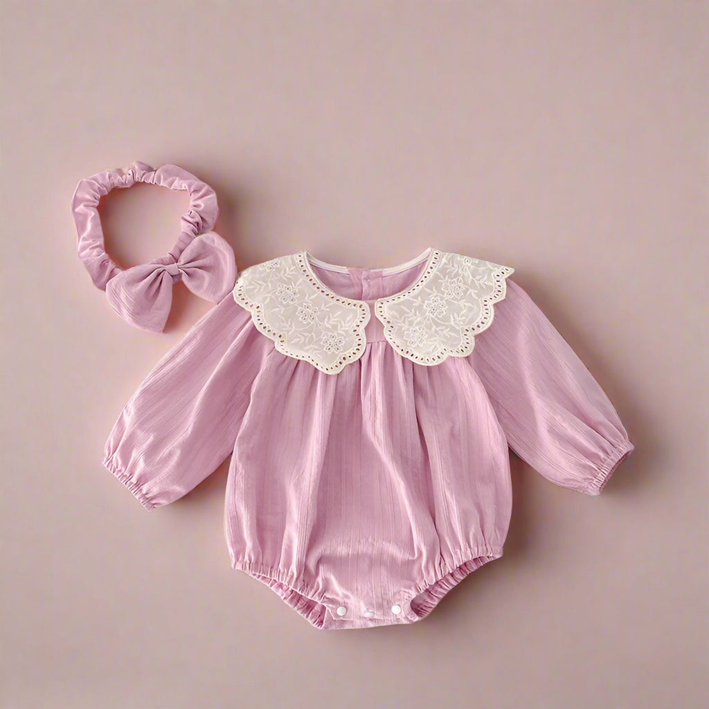 Sisters Matching Pink Outfit Dress & Romper