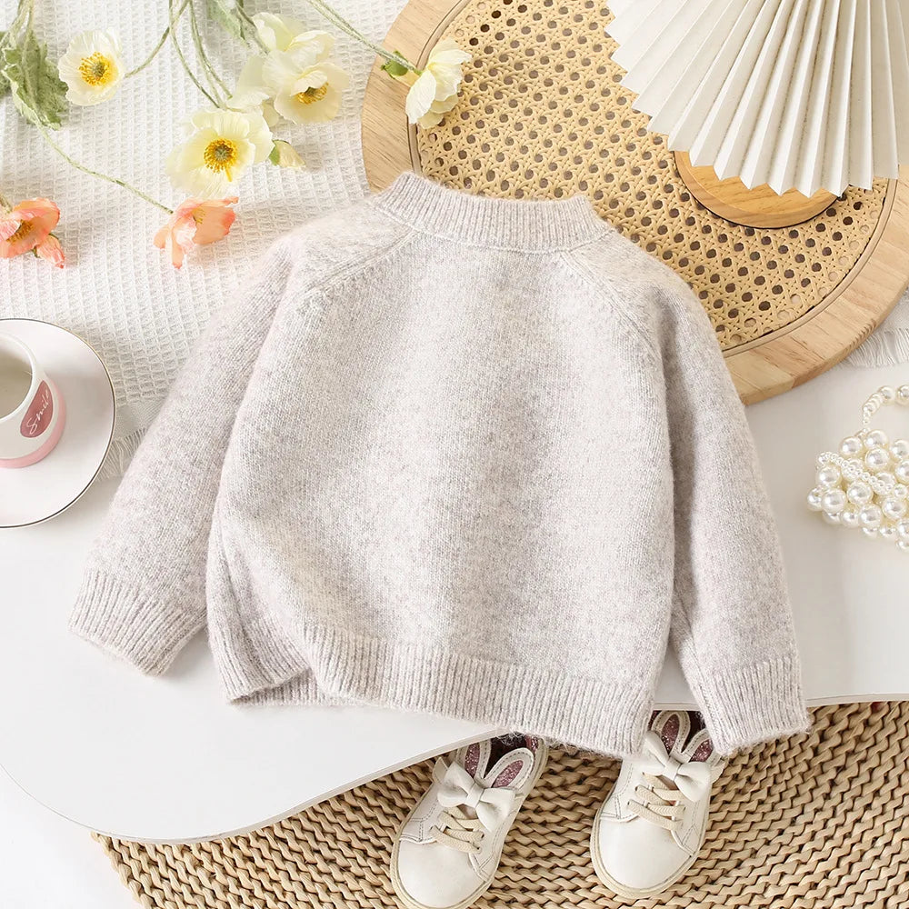 Girls Daisy Floral Soft Knit Cardigan