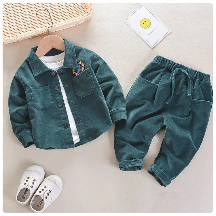 Boys Corduroy Jacket and Pants Set - Peachy Bloomers