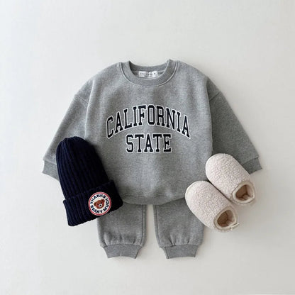 California Sweatshirt and Sweatpants Set with Fleece Lining - Peachy Bloomers