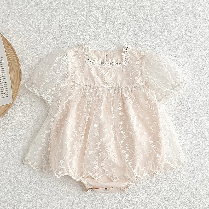 Camile Lace Onesie Romper - Peachy Bloomers