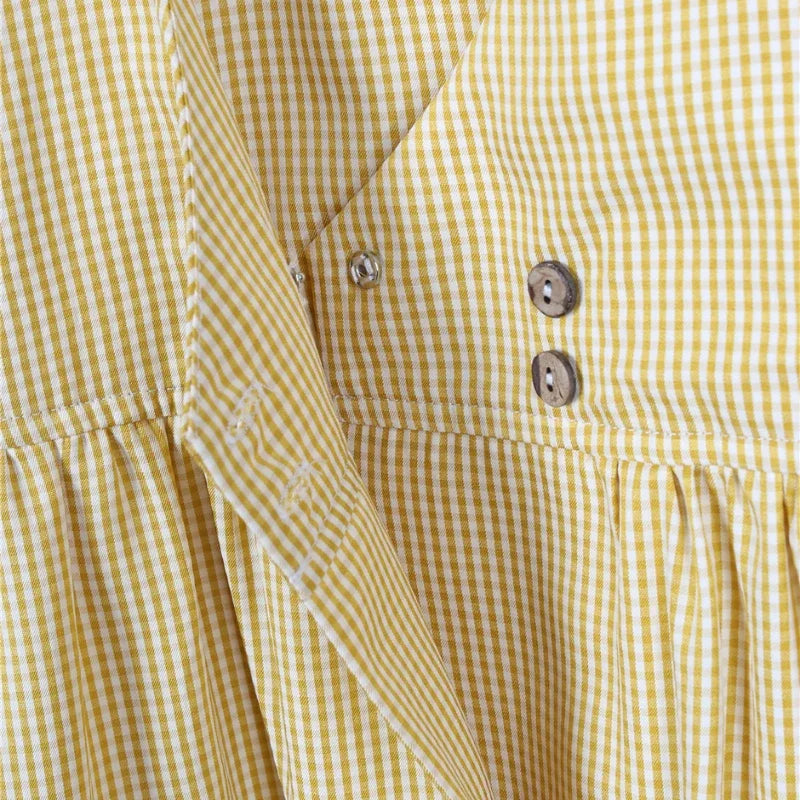 Checkered Organic Cotton Dress - Peachy Bloomers