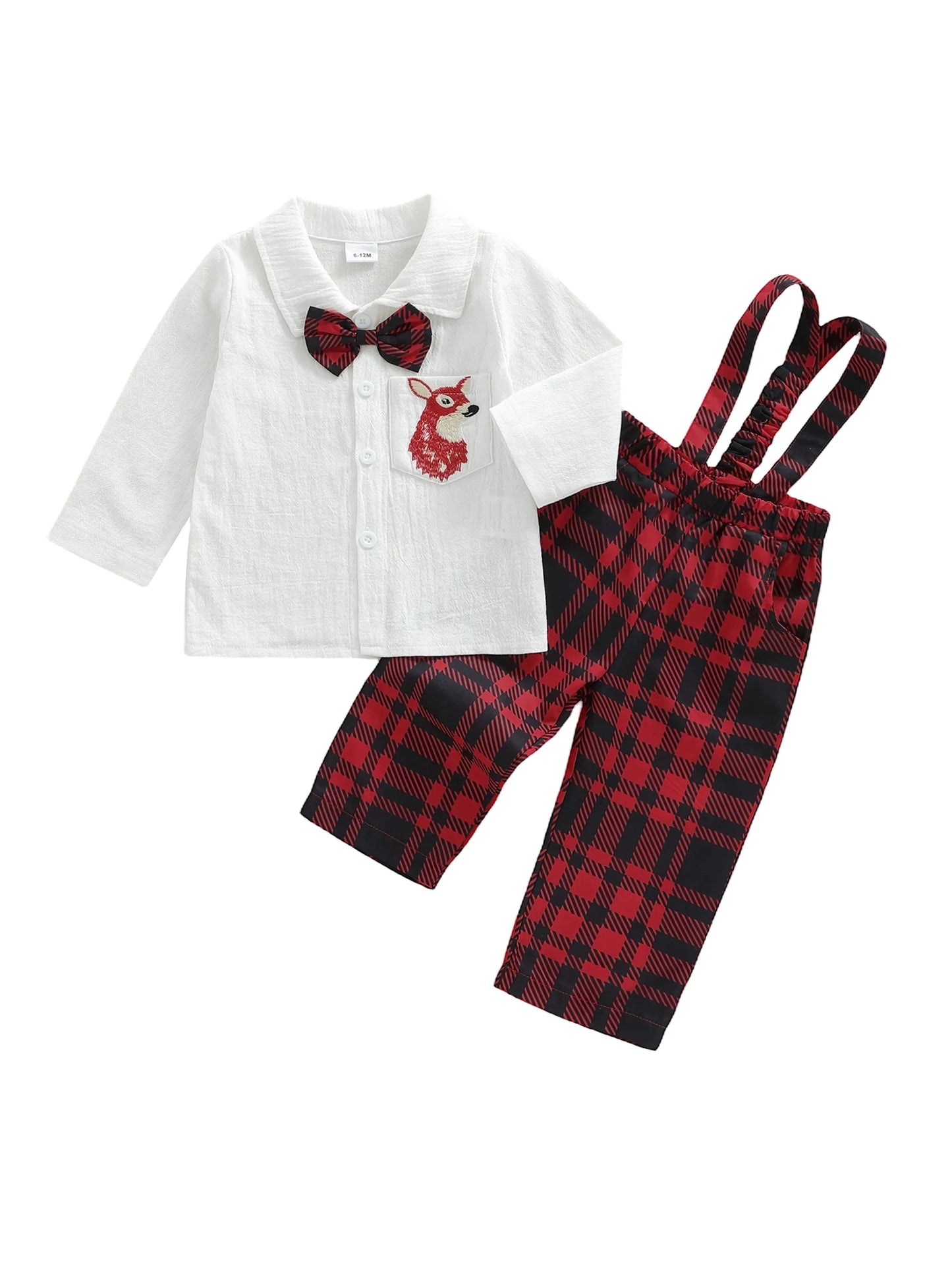 Baby Boy Christmas 3-Piece Plaid Set