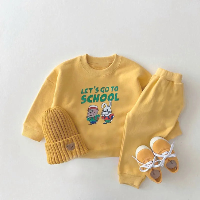Let's Go To School Sweatshirt and Sweatpants Set - Peachy Bloomers